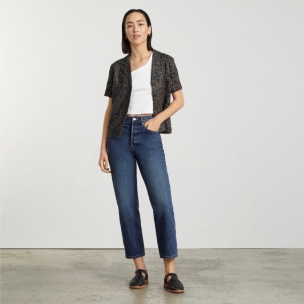 NWT EVERLANE Linen Floral Top - Picture 4 of 5
